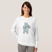 Rhino als Boxer bij Boxing T-shirt (Voorkant volledig)