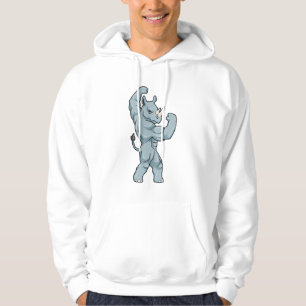 Rhino als extreme Bodybuilder Hoodie