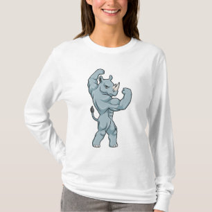 Rhino als extreme Bodybuilder T-shirt