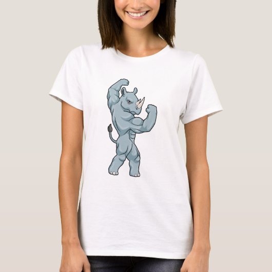 Rhino als extreme Bodybuilder T-shirt (Voorkant)