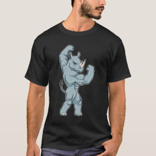 Rhino als extreme Bodybuilder T-shirt