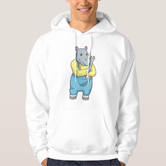 Rhino als Mechanisch met Franse Hoodie (Voorkant)