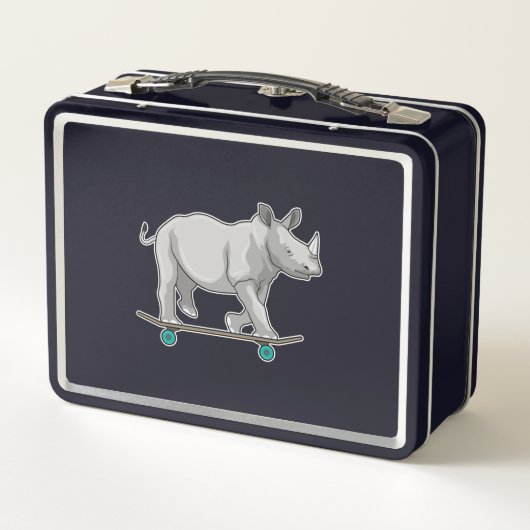 Rhino als Skater met skateboard (Achterkant)