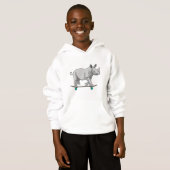 Rhino als Skater met skateboard (Voorkant volledig)