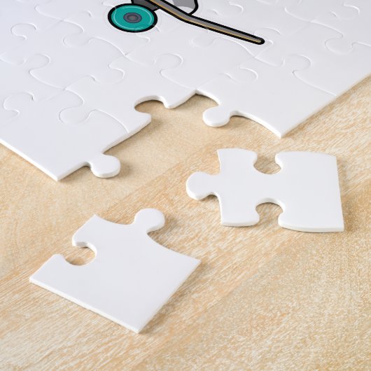 Rhino als Skater met skateboard Legpuzzel (Zijkant)