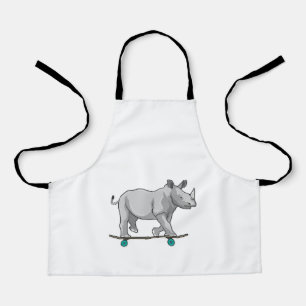 Rhino als Skater met skateboard Schort