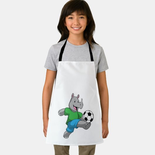 Rhino als voetbalspeler met Voetbal Schort (Insitu)