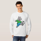 Rhino als voetbalspeler met Voetbal T-shirt (Voorkant volledig)