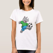 Rhino als voetbalspeler met Voetbal T-shirt (Voorkant)