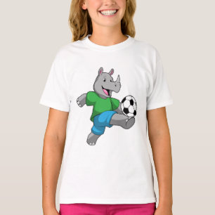 Rhino als voetbalspeler met Voetbal T-shirt
