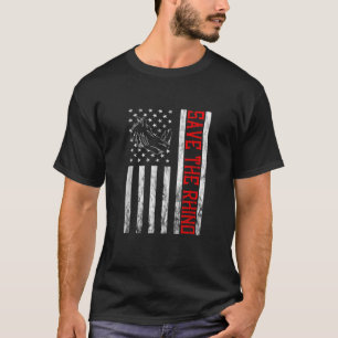 Rhino America USA Red de Rhino Animal Rights RHI T-shirt