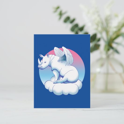 Rhino Angel - Rhinoceros Conservation Awareness Briefkaart (Staand voorkant)