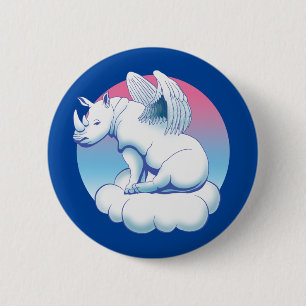Rhino Angel - Rhinoceros Conservation Awareness Ronde Button 5,7 Cm