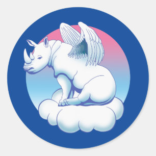 Rhino Angel - Rhinoceros Conservation Awareness Ronde Sticker