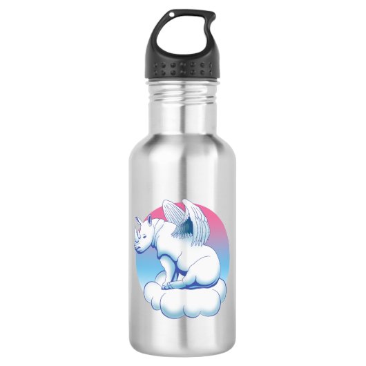 Rhino Angel - Rhinoceros Conservation Awareness Waterfles (Voorkant)