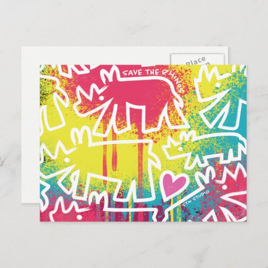 Rhino art. 3 Briefkaart (Voorkant / Achterkant)