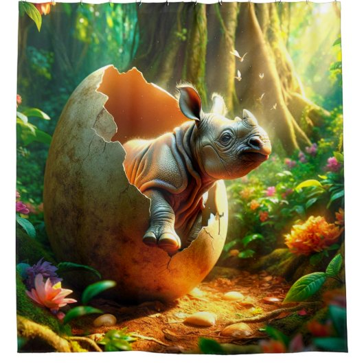 Rhino Art Douchegordijn (Voorkant)