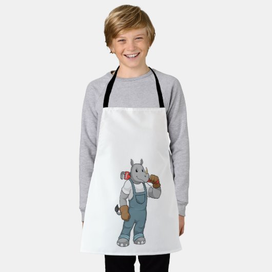 Rhino as Handyman with Water pump plits Schort (Gedragen)
