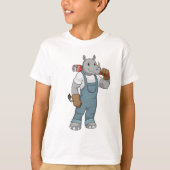 Rhino as Handyman with Water pump plits T-shirt (Voorkant)