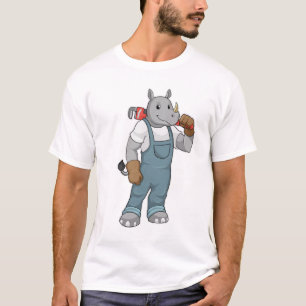 Rhino as Handyman with Water pump plits T-shirt