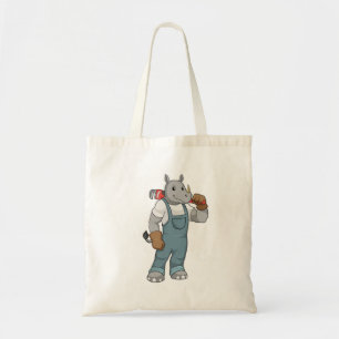 Rhino as Handyman with Water pump plits Tote Bag