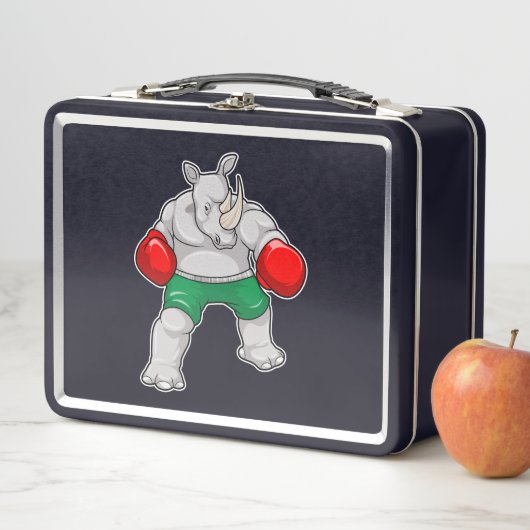 Rhino at Boxing with Boxing gloves (In situ)