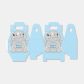 Rhino Baby shower Blue Bedankdoosjes (Uitgevouwen)