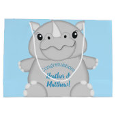 Rhino Baby shower Blue Groot Cadeauzakje (Achterkant)