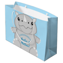 Rhino Baby shower Blue Groot Cadeauzakje