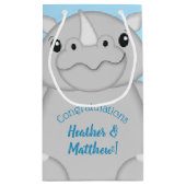 Rhino Baby shower Blue Klein Cadeauzakje (Achterkant)