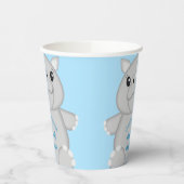 Rhino Baby shower Blue Papieren Bekers (Links)