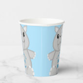 Rhino Baby shower Blue Papieren Bekers (Rechts)
