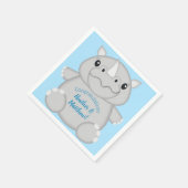 Rhino Baby shower Blue Servet (Hoek)