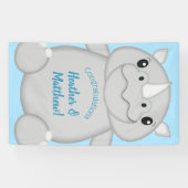Rhino Baby shower Blue Spandoek (Horizontaal)
