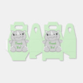 Rhino Baby shower Green Bedankdoosjes (Uitgevouwen)