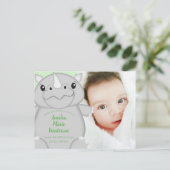 Rhino Baby shower Green Briefkaart (Staand voorkant)