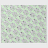 Rhino Baby shower Green Cadeaupapier (Vlak)