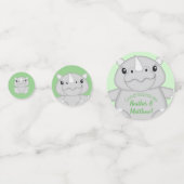 Rhino Baby shower Green Confetti (Voorkanten)