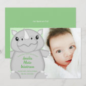 Rhino Baby shower Green Kaart (Voorkant / Achterkant)