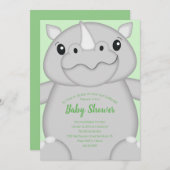 Rhino Baby shower Green Kaart (Voorkant / Achterkant)