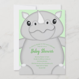 Rhino Baby shower Green Kaart