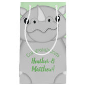 Rhino Baby shower Green Klein Cadeauzakje (Voorkant)