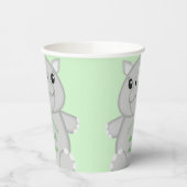 Rhino Baby shower Green Papieren Bekers (Links)