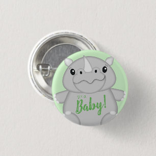 Rhino Baby shower Green Ronde Button 3,2 Cm