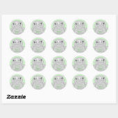 Rhino Baby shower Green Ronde Sticker (Vel)