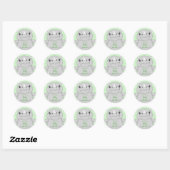 Rhino Baby shower Green Ronde Sticker (Vel)