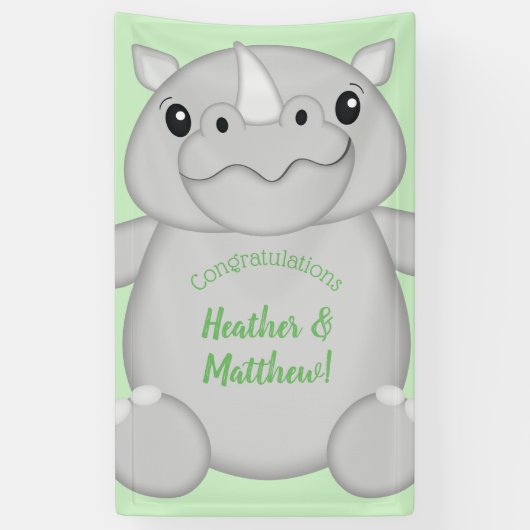Rhino Baby shower Green Spandoek (Verticaal)
