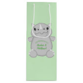 Rhino Baby shower Green Wijn Cadeautas (Voorkant)
