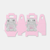 Rhino Baby shower Roze Bedankdoosjes (Uitgevouwen)