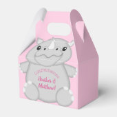 Rhino Baby shower Roze Bedankdoosjes (Voorkant Zijde)